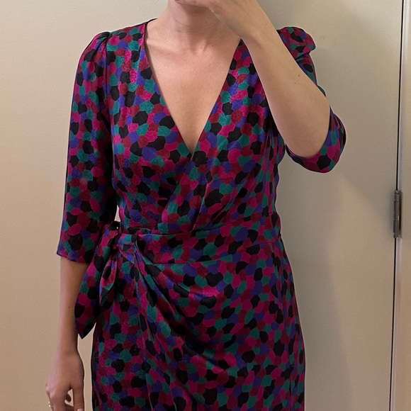 Silk Sezane Wrap Dress, size 36 - Picture 6 of 6